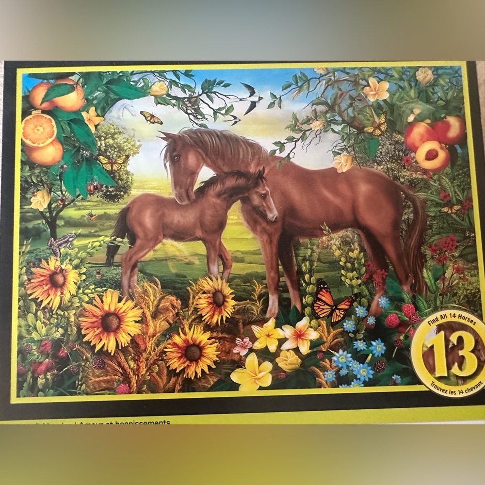 MasterPieces Horse Puzzle “Neighs And Nuzzles” Glow In The Dark 500 pc EUC